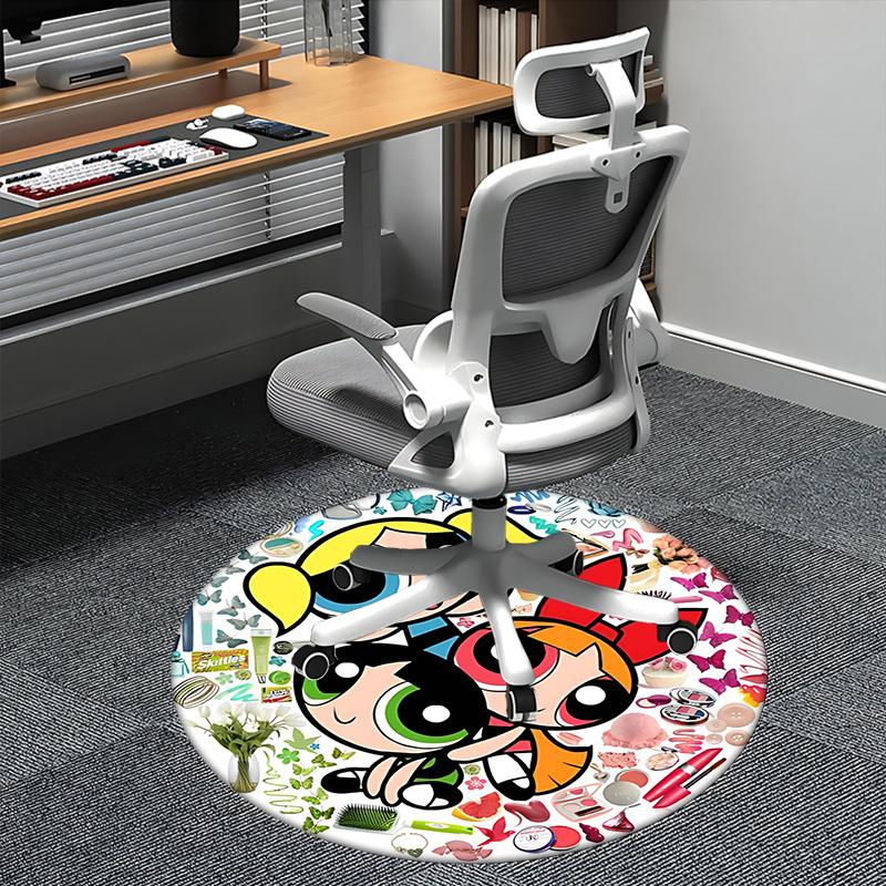 Powerpuff Girls Chair mat Round Rug Office carpet, Non slip, Suitable for Living Rooms, Bedrooms,Decor1205769a
