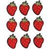 50 Stück 1,7 x 1,2 Zoll Erdbeer-Stickerei-Aufnäher, rote Kleidungsapplikationen für Jacken, Jeans