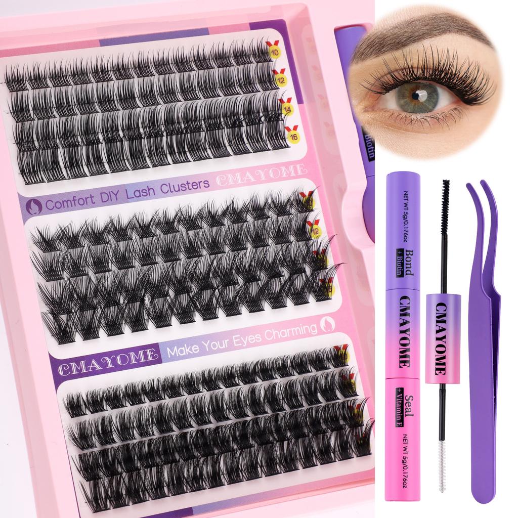 Diy Single Tuft False Eyelashes Natural Dense Mixed Segmented 10-16M Eyelashes