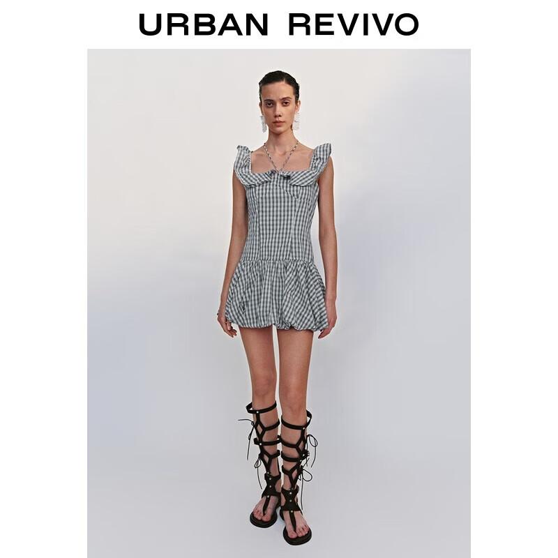 

Women s Retro Plaid A-line Tulip Dress XL