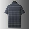 Dibinze Men's Plus Size Striped Cool-Feel Polo Shirt