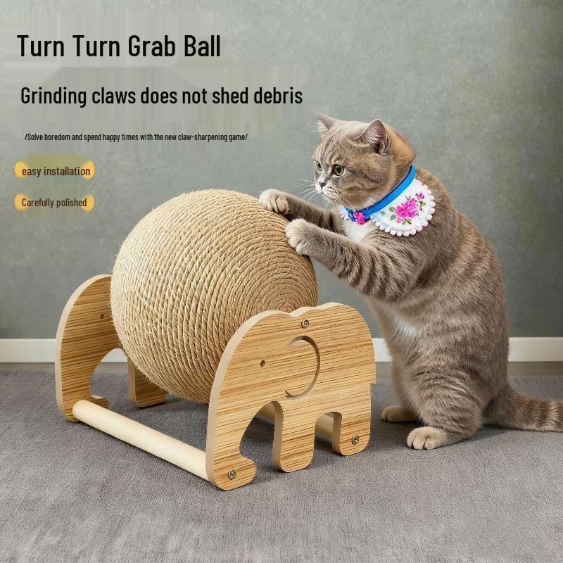 Vertikaler Kratzball für Katzen: Verschleißfester Sisal-Kratzbaum für Katzen zum Krallenschärfen und zur Selbstunterhaltung