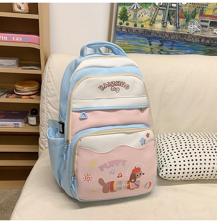 School bag new versatile high-value backpack for junior and high school students large-capacity load-reducing school bag Korean version ins cute