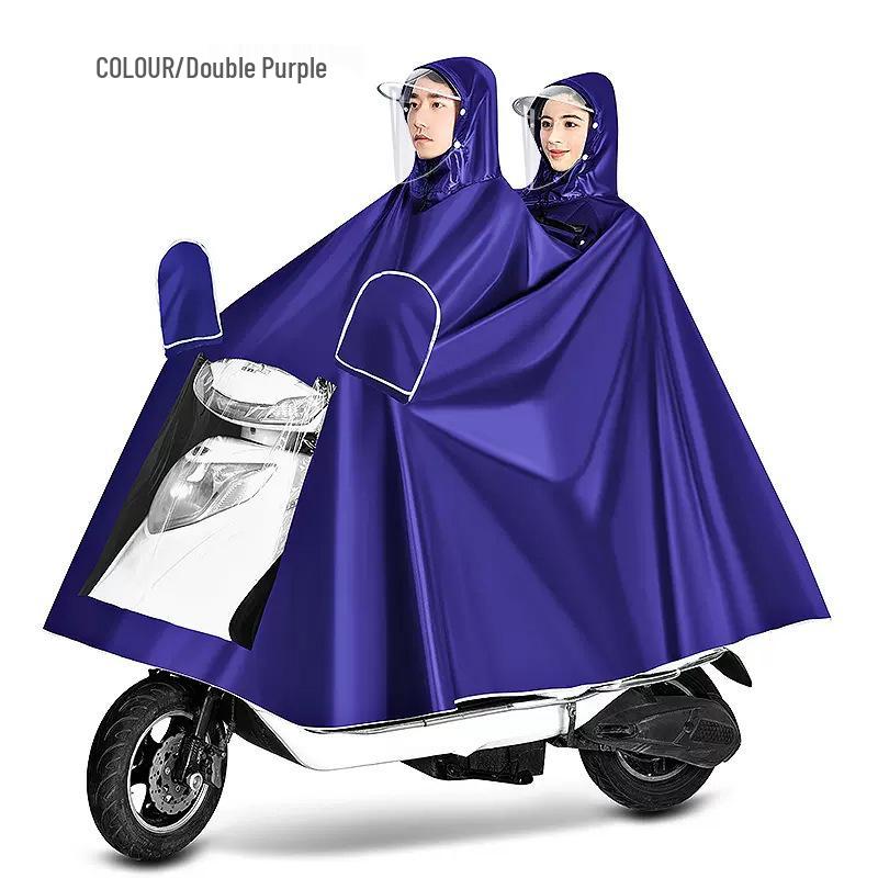Men's Waterproof Electric Vehicle Poncho: Extra Thick, Anti-Storm, Enlarged for Motorcycles and Battery Cars