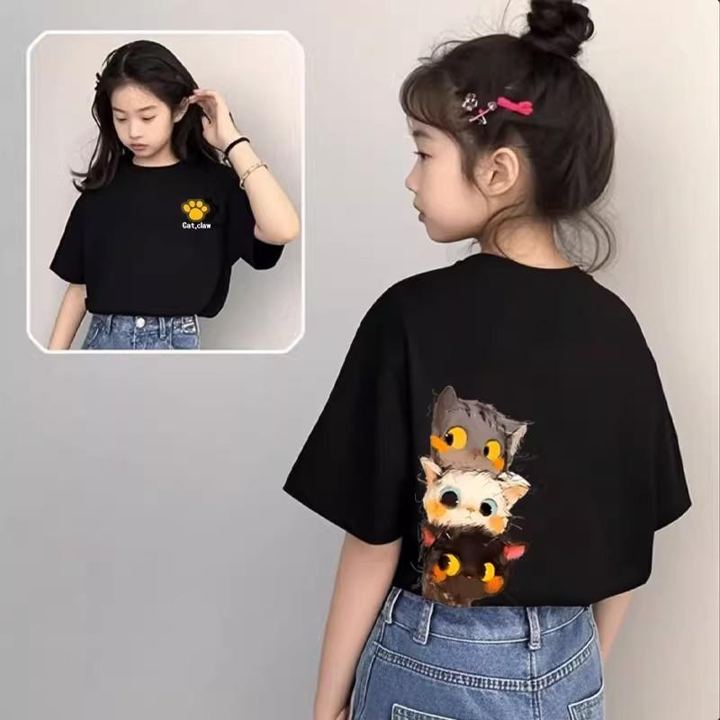 Cartoon Monster Elf Labubu Kids Adult Letter Printed T-shirt Summer Casual Women's Tees Top Girl and Boy Short Sleeve Clothing
