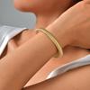 Stainless Steel Elastic Opening Bracelet for Women,Gold Color Waterproof Stripe Bangle Bracelets,Classic Jewelry Gifts