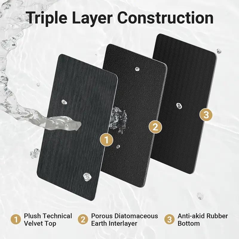 Diatom Mud Floor Mats Absorbent Quick-Drying Bathroom Floor Mats Household Bathroom Wear-Resistant Non-Slip Foot Mats