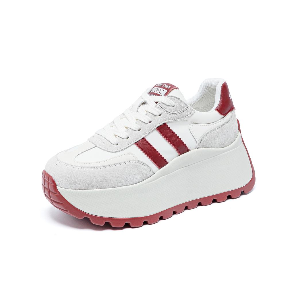 Frühling neue Leder Plateau Forrest Gump Schuhe Studenten Freizeit Ins Trend Moral Training