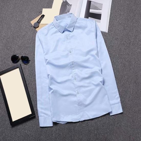 Herre Sommer Skjorte Nedslået Krave Ensfarvet Enkeltknappet Tynd Slim Fit Cardigan Lange Ærmer Mellemlang Afslappet Forretnings Herre Kontor Top
