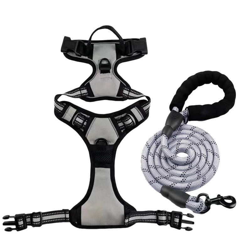 Dog Nylon Chest Harness and Leash for Large Pets