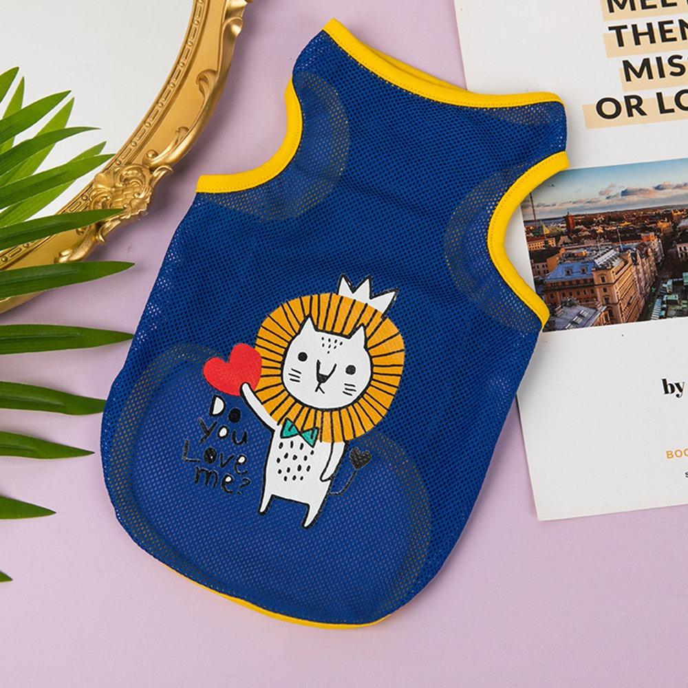 

Mesh Cool Dog Clothes Breathable Cat Vest Cute Pet Vest for Small Medium Dog M синій