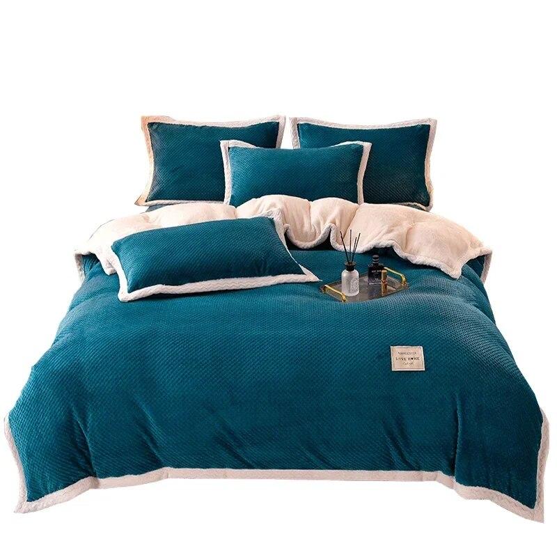 

Детский кашемировый бархатный пододеяльник для спальни, утолщенный синий простой пододеяльник, комплект постельного белья, пододеяльник Twin Queen King 1pcs 200x230cm