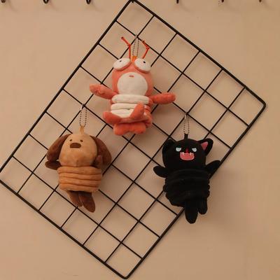 Cute Spring Lobster Pendant Plush Toy Doll Kitten Puppy Bag Hanging Keychain Rag Doll