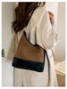 Dam Retro Frostad Mocka Hinkväska - Koreansk Stil Färgblock, Enkel Pendling, 2025 High-End Enkel Axelväska.