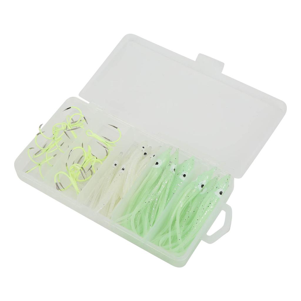 Squid Skirts Fishing Lures Glow Night Quadruple Fishing Hooks Luminous Octopus Bait Hook18# Large Hook