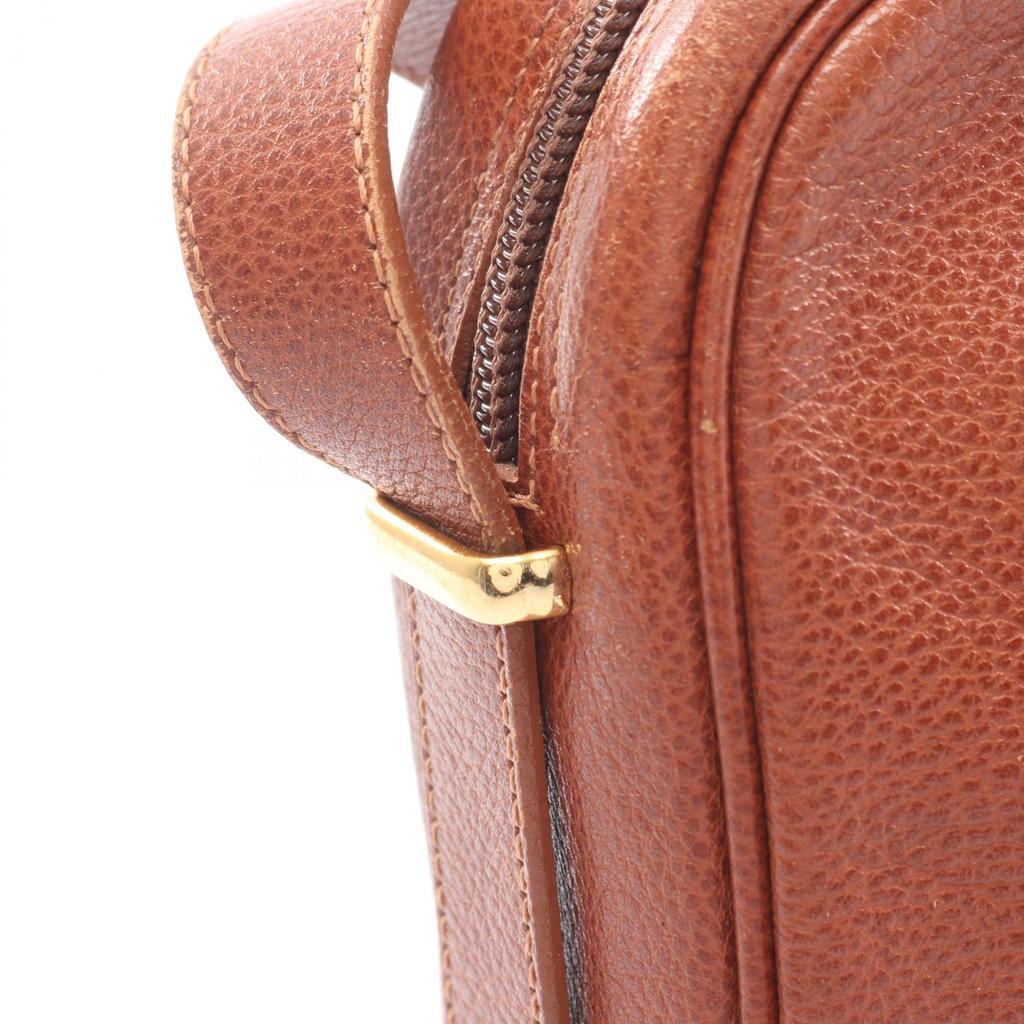 Used SAINT LAURENT PARIS Shoulder Bag leather Brown Used Women