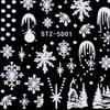 Nail Art Decorations Winter White New Year Design 5D Embossed Christmas Nail Sticker Snowflakes
