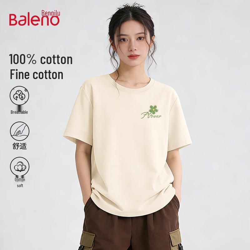 Baleno Women's Pure Cotton Casual Short Sleeve T-Shirt