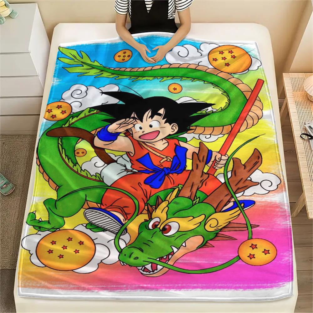 Goku Portable Warm Print Blanket, Flannel Blanket Applicable To Home Rest, Outdoor Picnic and Travel Activity.-TING