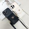 Woven Wallet Strap Case For iPhone 16 15 11 13 12 14 Pro Max Plus 17 16E Card Slot Holder Crossbody Cord Lanyard Bag Soft Cover