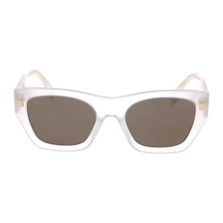 Fendi Oversized Logo Decorated Acetate Irregular Sunglasses Women sunglasses White FE40100I21A 53,White
