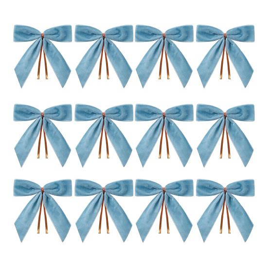 12/24Pcs Red Small Velvet Christmas Bows DIY Gift Wrapping Crafts Red Christmas Bowknot Wedding Party Decoration
