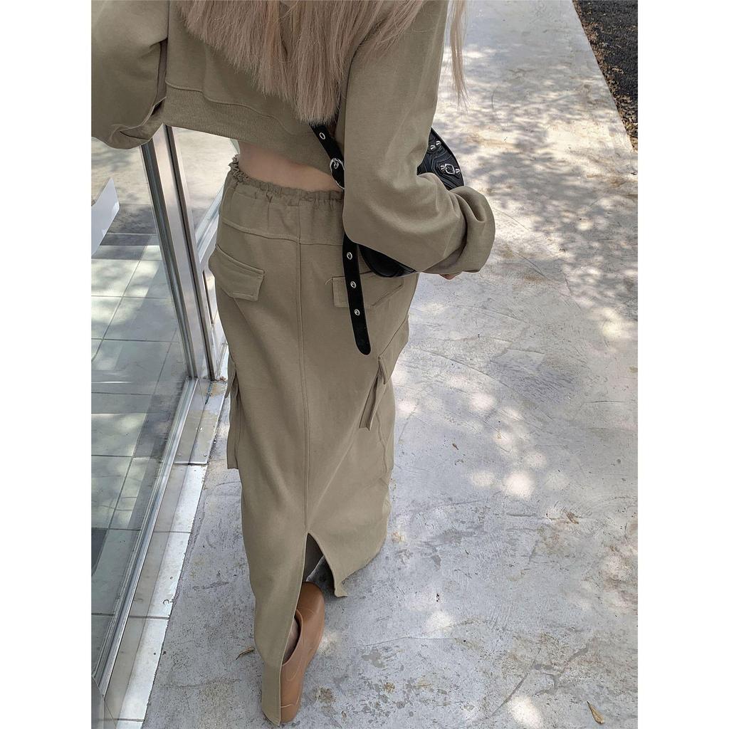 Women's Retro Long-Sleeve Printed Top & Skirt Two-Piece Suit - 2025 Autumn Fashion