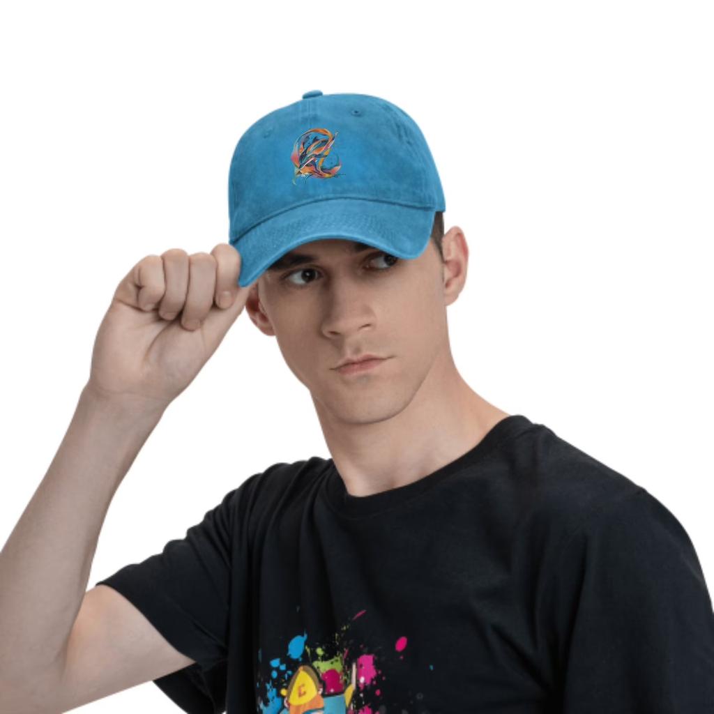 Artistic Dolphin Baseball Cap Washed Cotton Adjustable Casual Outdoor Trucker Hat
