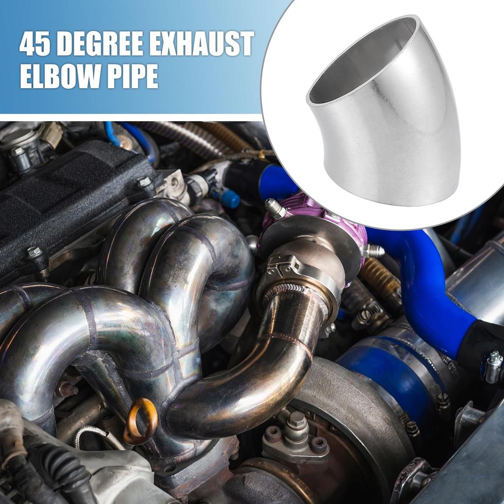 A ABSOPRO 45 Degree Steel Exhaust Elbow Pipe Bend Tube Durable 32mm OD Modified
