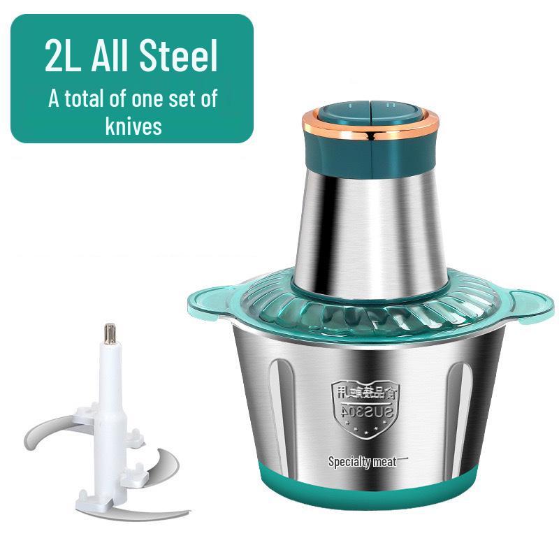 Compact Electric Meat Grinder: Stainless Steel, Large Capacity, Multifunctional for Meat, Garlic, and Food Processing.