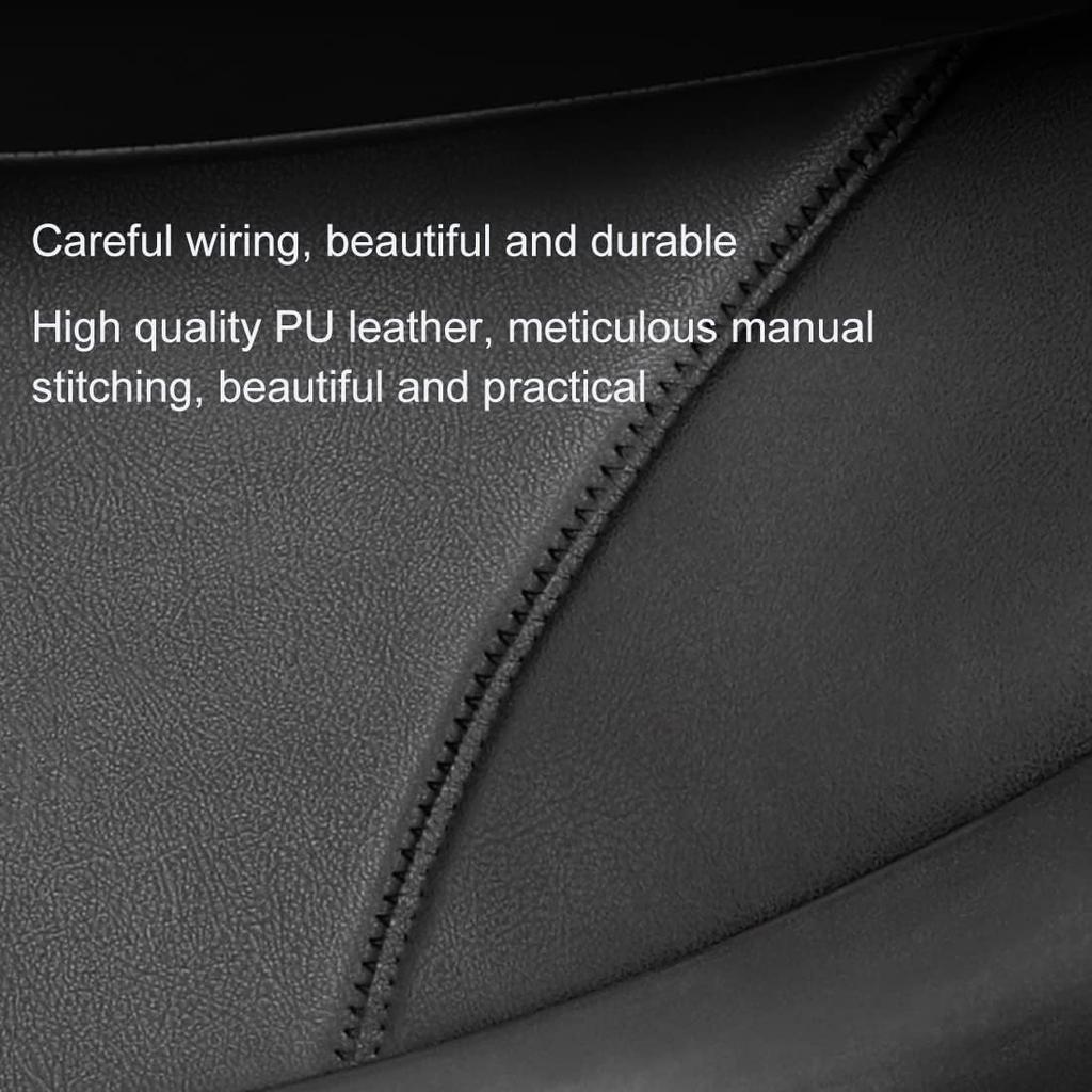 FASTCHE for Tesla Model Y Door Sill Protector 5 Seater (NOT Fit 7 Steater) PU Leather Rear Seat Anti-Dirty Mat Anti Kick Pad Model Y Accessories (2