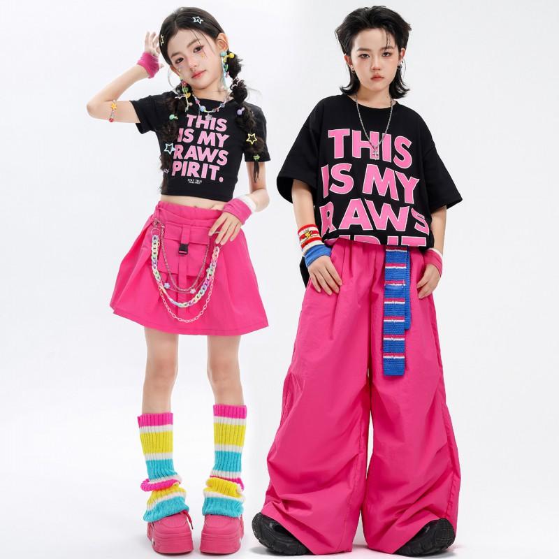 Kids Hip Hop Dance Outfit Girls Boys Jazz Performance Costume Set Streetwear