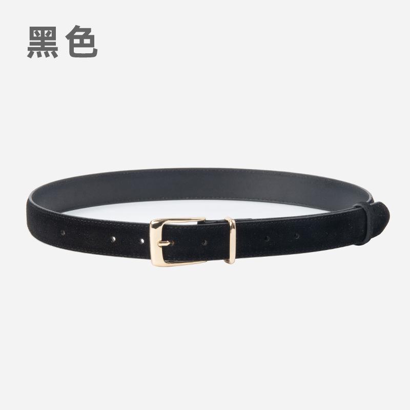 Suede Cowhide Women'S Belt Casual Pants Jeans Skirt Decorative Pin Buckle Women'S Premium Belt Special For