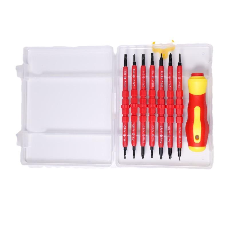 8-in-1 Insulated Screwdriver Set with Hardened Tip and Voltage Testing