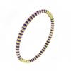 Gold Bamboo Pattern Women's Bracelet with Colored Epoxy Resin