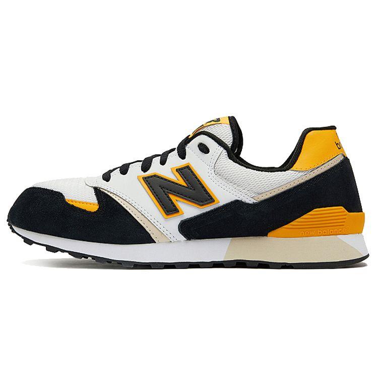 New Balance Unisex 446 Black White Yellow Suede & Mesh Sneakers U446GB1 37.5