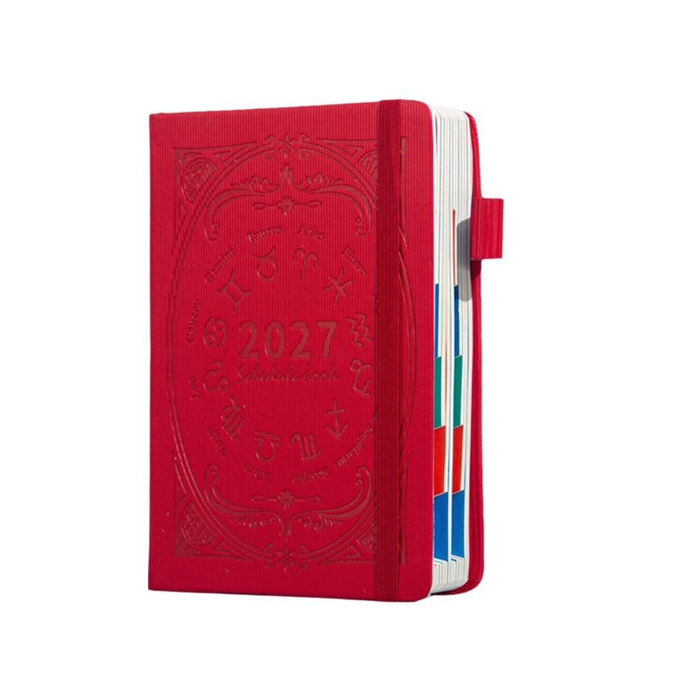 PU Leather 2027 Constellation Pattern Calendar Notebook English To-do List Notebook Student