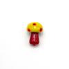 Glazed Handmade Mushroom Beads with Straight Holes - Irregular Polka Dot Design