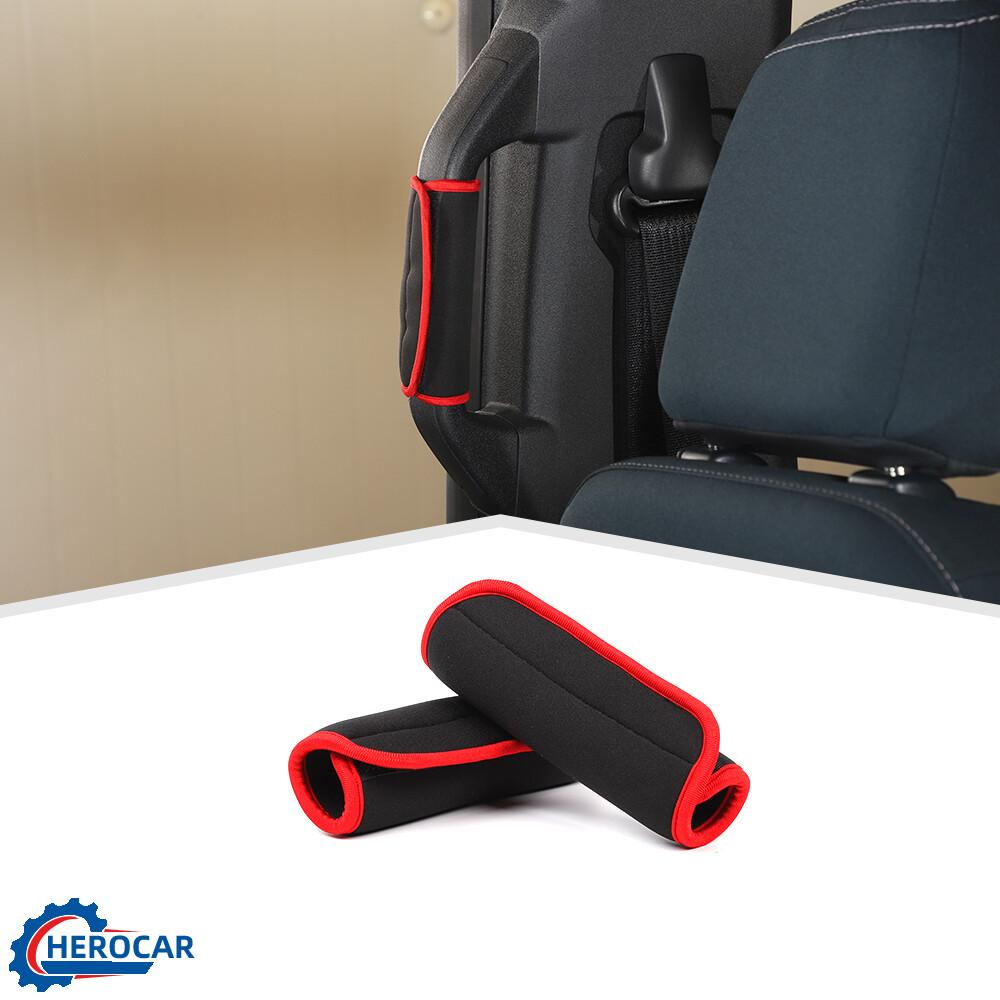 Red Interior B Pillar Handle Soft Cloth Cover For -2025 Ford Bronco 2/4 DR