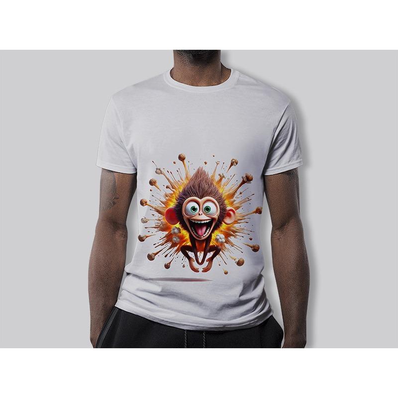 

Men s Short Sleeved Fashion T-shirt 3D Printed Round Neck Trend Short Sleeved T-shirt S