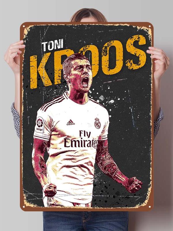 Toni Kroos Posters Football Player Sign Gamer Room Decoration Custom Metal Tin Signs for Room Wall Art Decoration Bathroom Decor