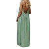 Abito estivo da donna con spalline sottili, senza maniche, schiena scoperta, maxi, ampio, fluttuante, per vacanze al mare