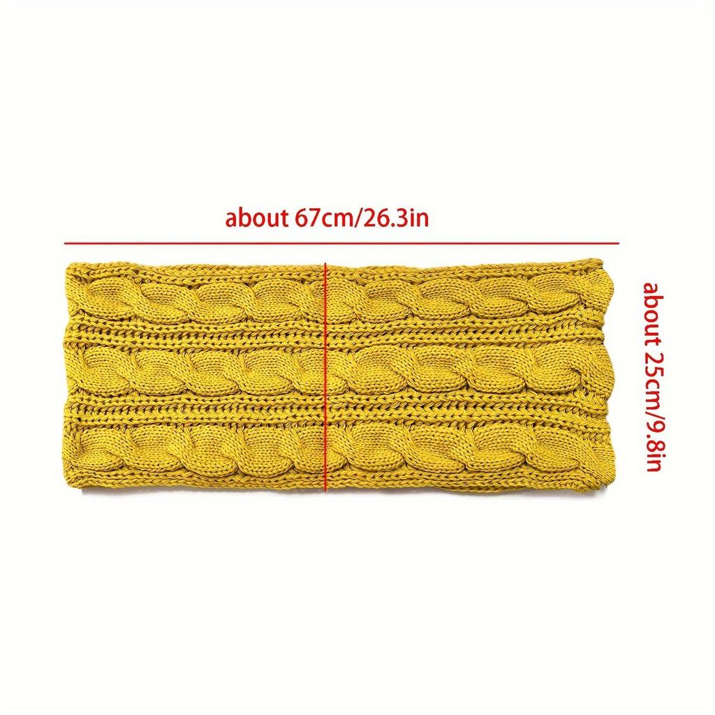 Thick Winter Warmth Women's Elegant Plush Cable Scarf Elastic Solid Color Design for Outdoor Windproof & Fashion Scarf