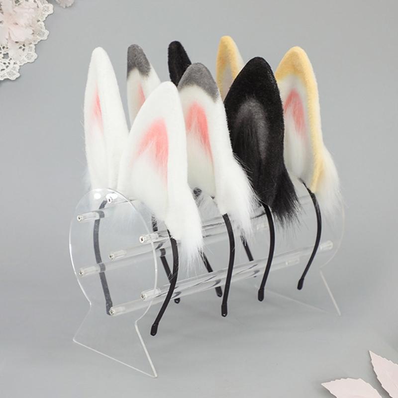 Faux Furs Tail Bunnies Ears Headband Halloween Cosplay Costume Bunnies Ears Hairband Bunnies Tail Bunnies Costumes