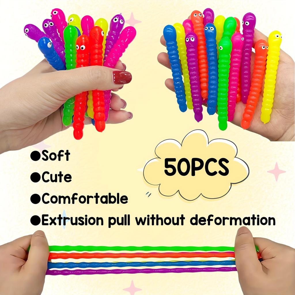 10/30/50Pcs Mini Colorful Soft Caterpillars Kids Birthday Party Supplies Pinata Fillers Halloween Decora Classroom Prize Gifts