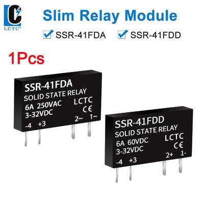 SSR Solid State Relays DC To DC Slim Relay Module 3-32VDC 6A Mini Relay Non-contact DIN Rail Relay SSR-41FDD Relays 5