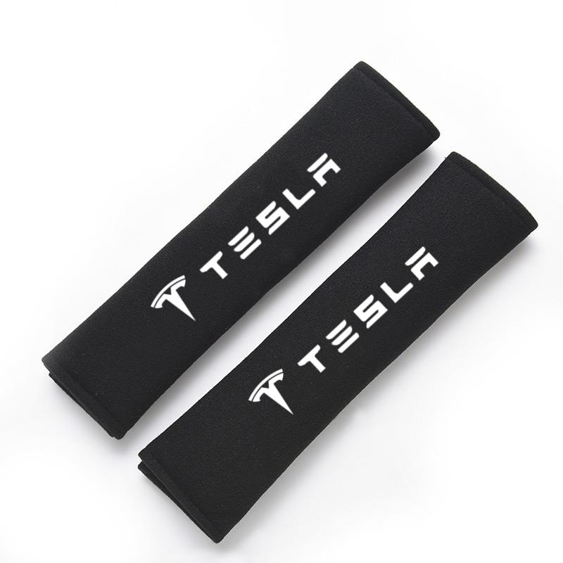 AMF1 Car Seatbelt Shoulder Pad Cover Carbon Fiber Seat Belt Protector Cushion For Tesla Model 3 Model X Model S Model Y