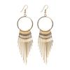 Chic Slimming Long Tassel Stud Earrings - Versatile Metal Design with Personality