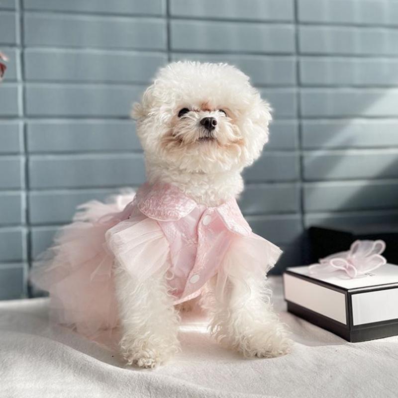 Handmade Pink Pet Princess Dress Small Dog Dress Pet Teddy Original Wedding Solid Colour Skirt Fashionable Dog Clothes Product