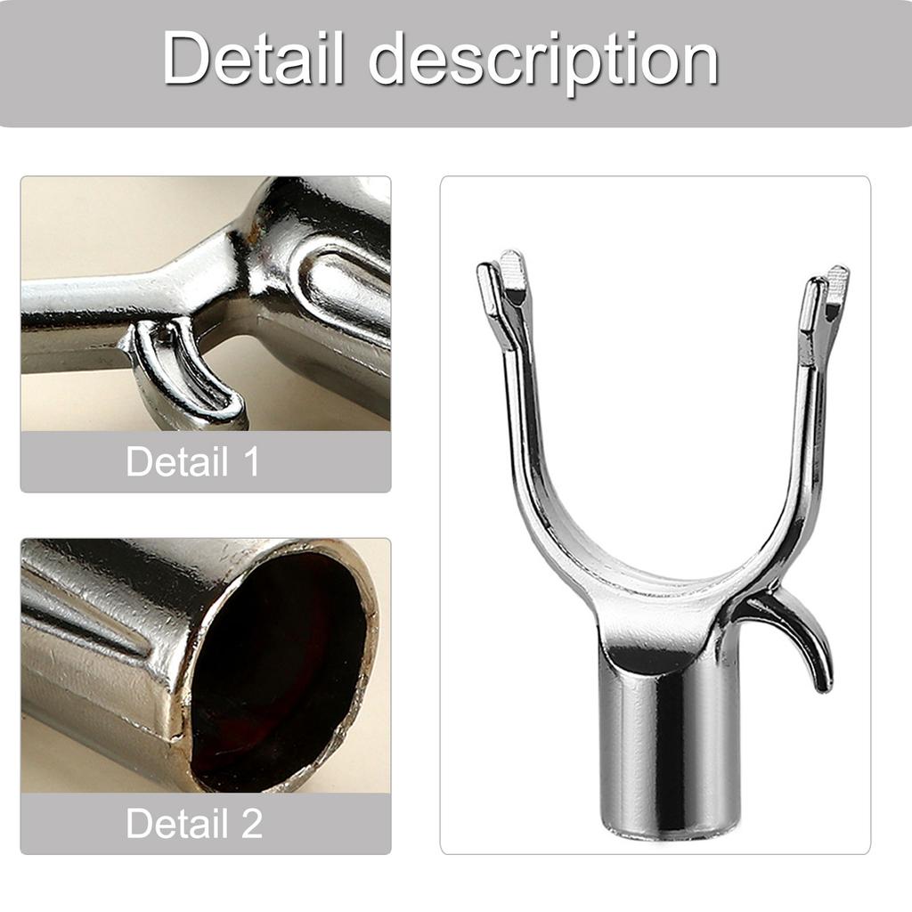 Aluminum Clothes Fork Head Clothes Hanger Reaching Hook Closet Reacher Poles Replacement Hook High Reach Garment Hook